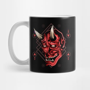 Oni Mask Japan Sacred Geometry Mug